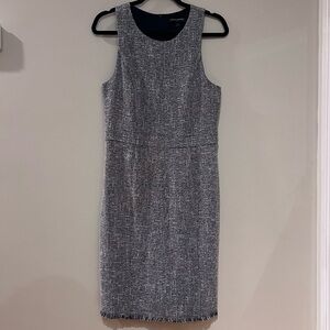 Banana Republic Navy and White Tweed Dress Size 6